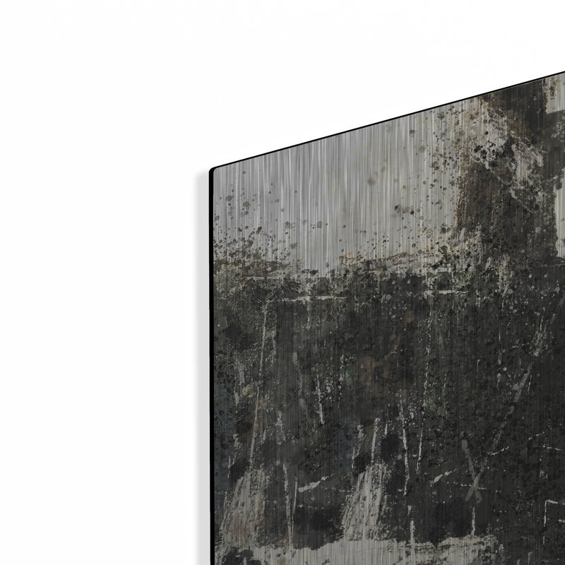 Ivy Bronx «Abstract Black and White» par Marta Wiley, art mural en métal, H 24 po x l 24 po