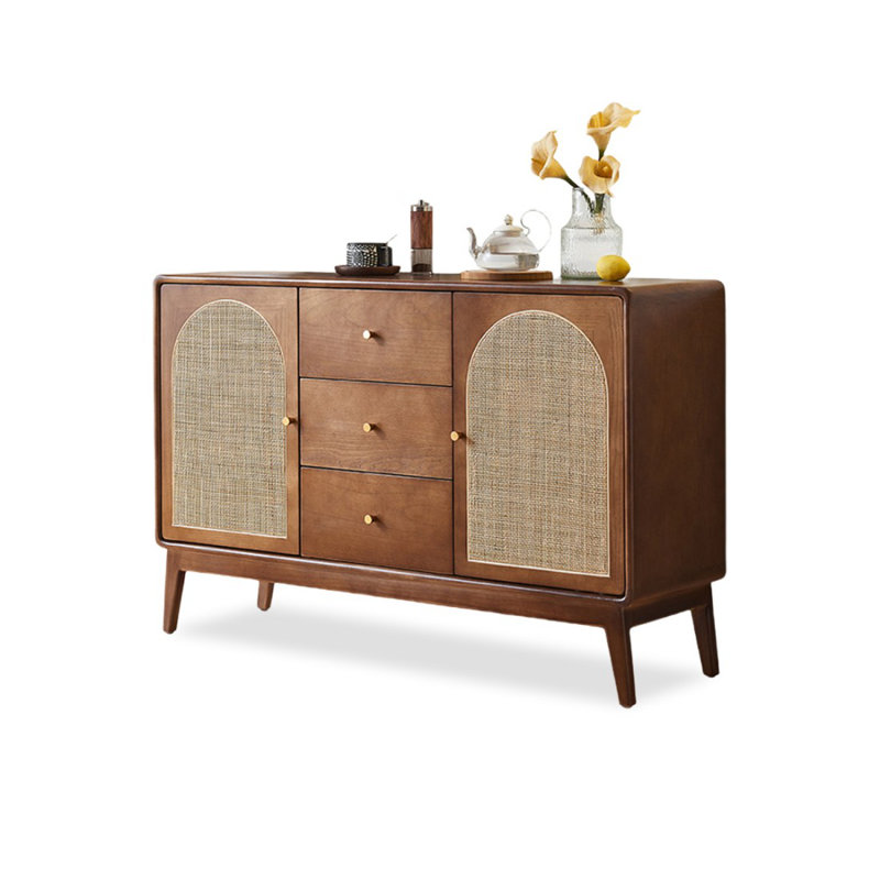 Mid-Century Modern Walnut Solid Wood Sideboard