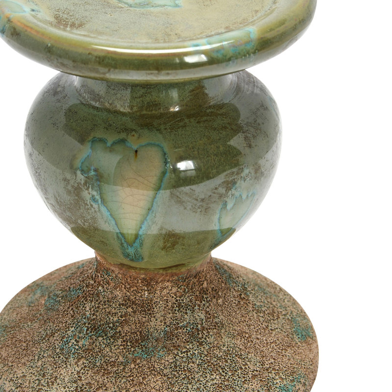 Bougeoir de table Waikiki Zeppelin, Vert vieilli, H 5,3 po x l 4,5 po x P 4,5 po