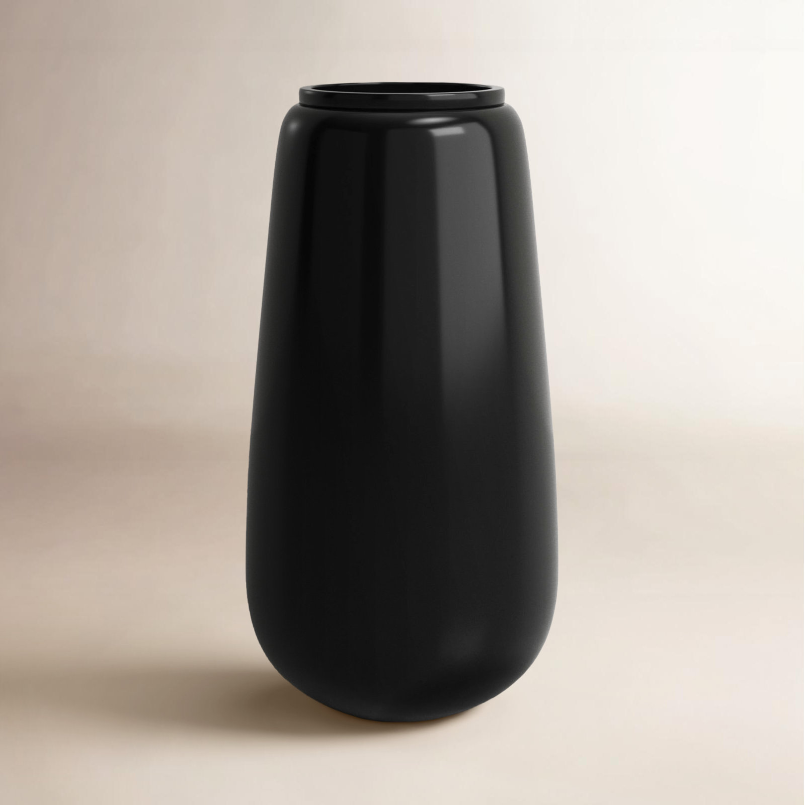 Mabe Iron Floor Vase, 30.25" H x 16" W x 16.25" D, Black