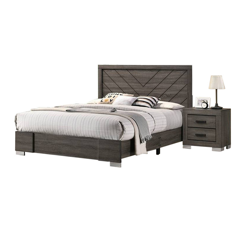 Semih Solid Wood Platform Bed, Queen