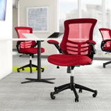 Jayetta Mid-Back Mesh Swivel Ergonomic Office Chair with Flip-Up Arms