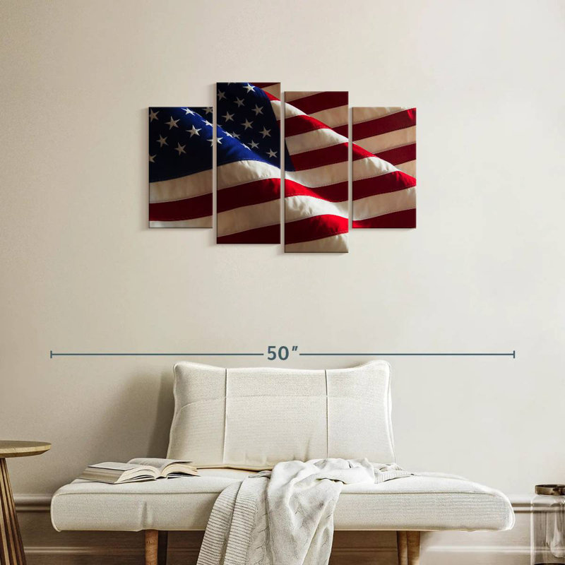 Borges Rippled American Flag, 22" H x 36" W