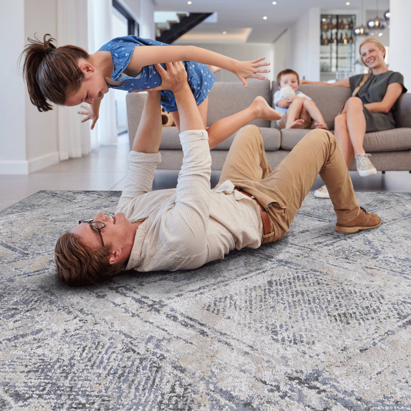 Geometric Non-Shedding Living Room Bedroom Dining Home Office Stylish And Stain Resistant Area Rug, Rectangle 5'3" x 7'6"