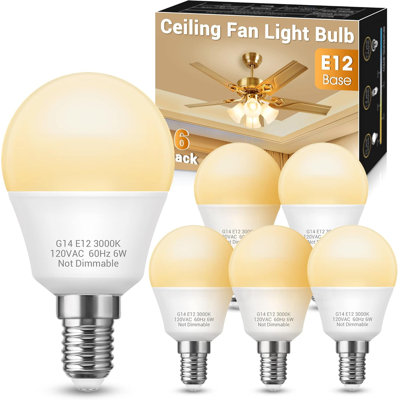 Ampoule candélabre à DEL E12, 6 W, 60 W Eqv, blanc doux 3000 K, sans intensité variable