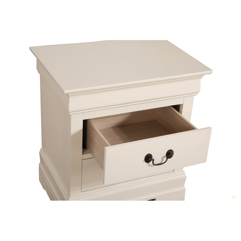 Table de chevet élégante au design classique, Beige