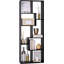 Asymmetrical Display Shelf & Bookcase, 5-Tier, Black-1651559593