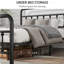Structure de lit Classic Classic - structure de lit simple avec tête de lit, structure stable et sans sommier, pour rangement sous le lit, noir-1438471430