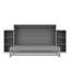 Grand lit escamotable avec grands tiroirs et tablettes de rangement, parfait pour les petits espaces et les chambres d'amis, gris clair-1583170801