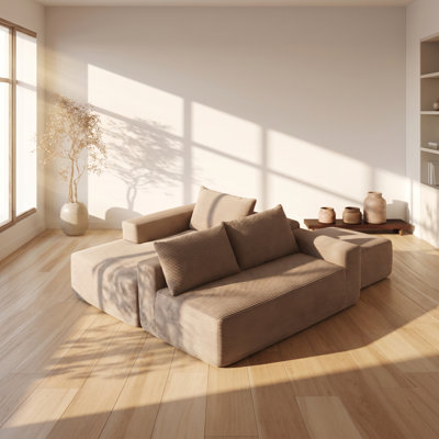 Canapé modulaire réversible en velours côtelé l 105 po x P 38 po x H Cloud