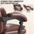 Executive Office Chair with Retractable Footrest, Adjustable Headrest, Padded Arms, Easy Assembly, Brown-44593287