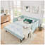 Canapé-lit convertible polyvalent 3-en-1 avec couchette coulissante et poches de rangement latérales Gingham, idéal pour les petits espaces-129675528-129675531