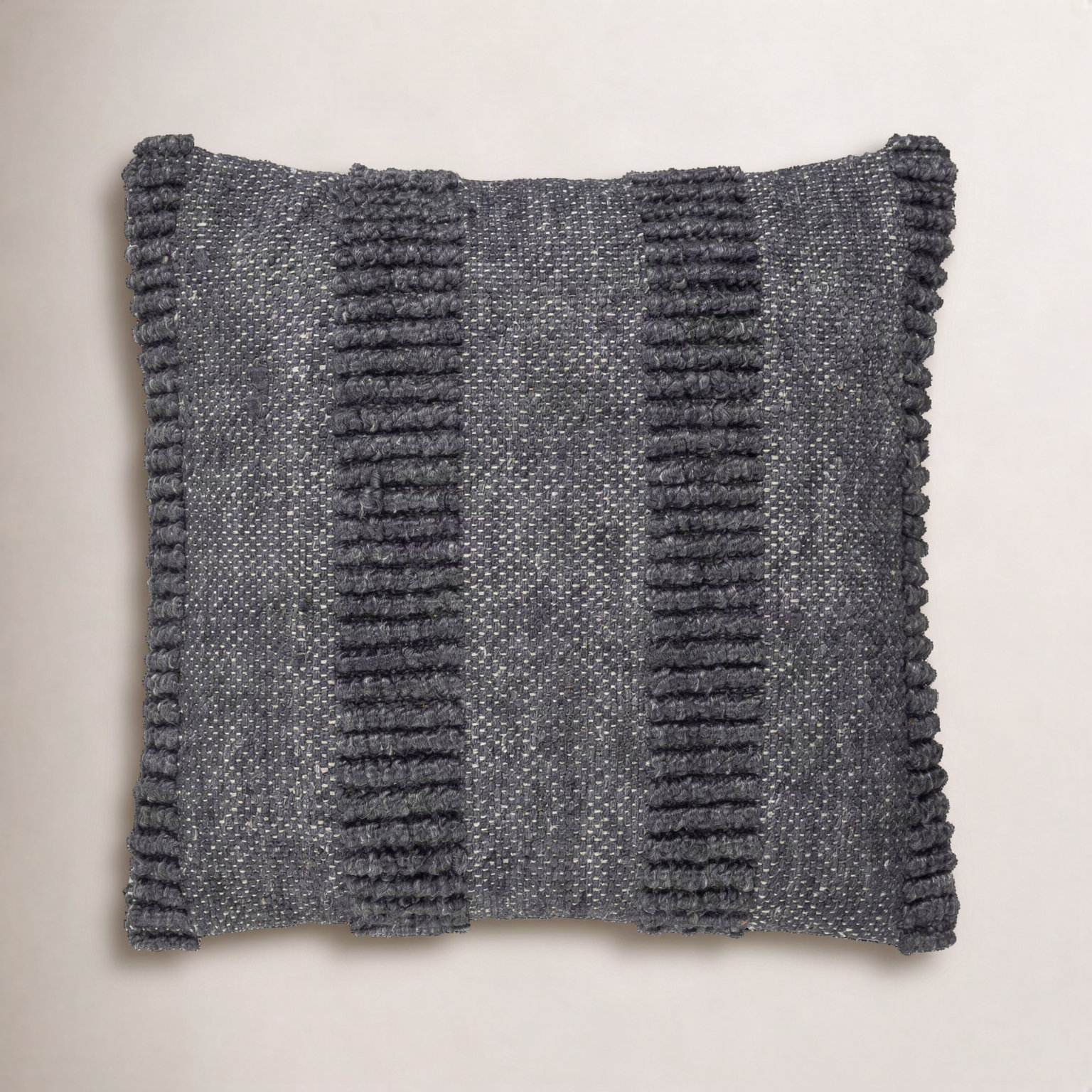 Fernan Pillow Cover, Dark Gray, 18"H x 18"W, Polyester/Polyfill