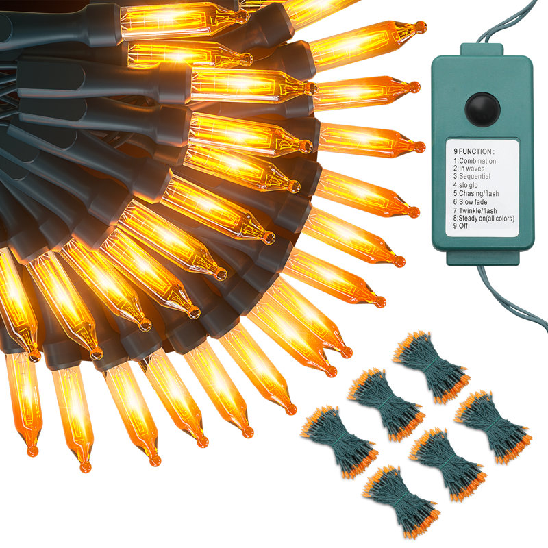 100 LED Plug-in Connectable String Light with 8 Modes Timer Xmas Decor, Orange