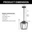 Luminaire suspendu géométrique 1 lumière avec abat-jour en verre transparent Tyvan