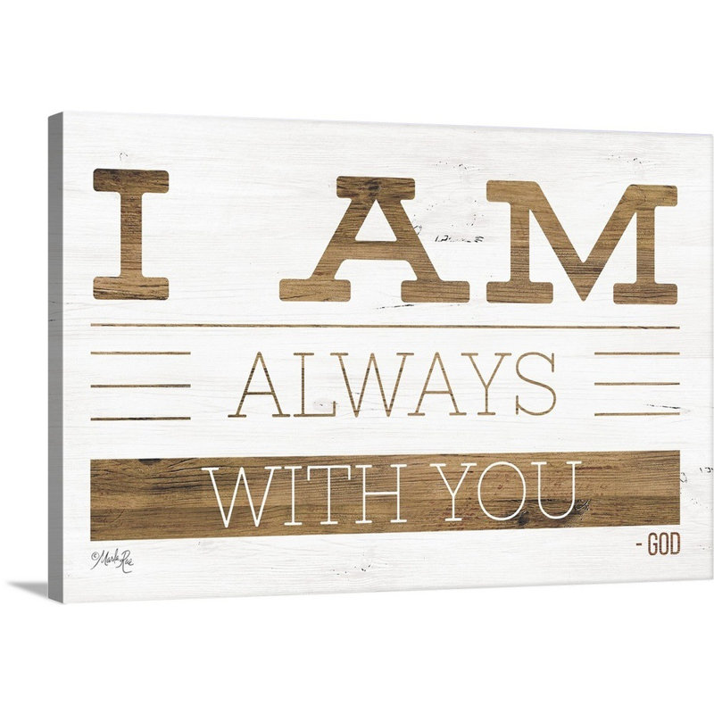 «I Am Always with You» par Marla Rae - Art textuel sur toile, Toile tendue, H 24 po x l 36 po x P 1,25 po
