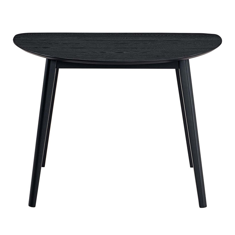 43" Real Rectangular Dining Table, Black Finish