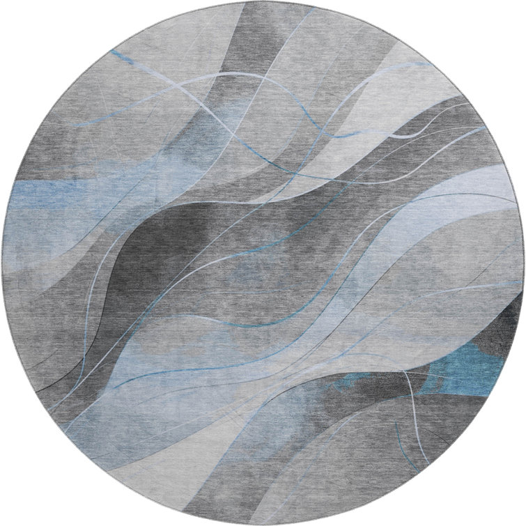Premium Machine Washable Varasteh AMF1668 Swirls Rug