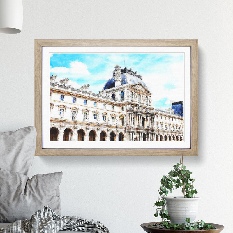 Winter Palace in St. Petersburg Russia - Picture Frame Painting Print, 62cm H x 87cm W x 2cm D, Oak Framed