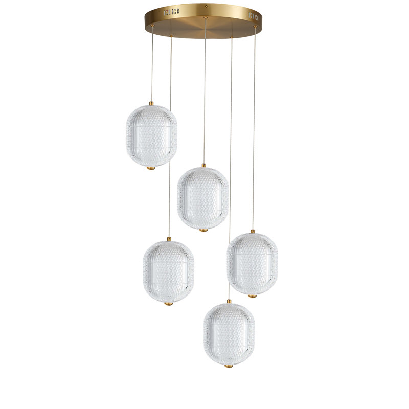 Peri LED Multi Pendant - 5 Light, Aged Brass