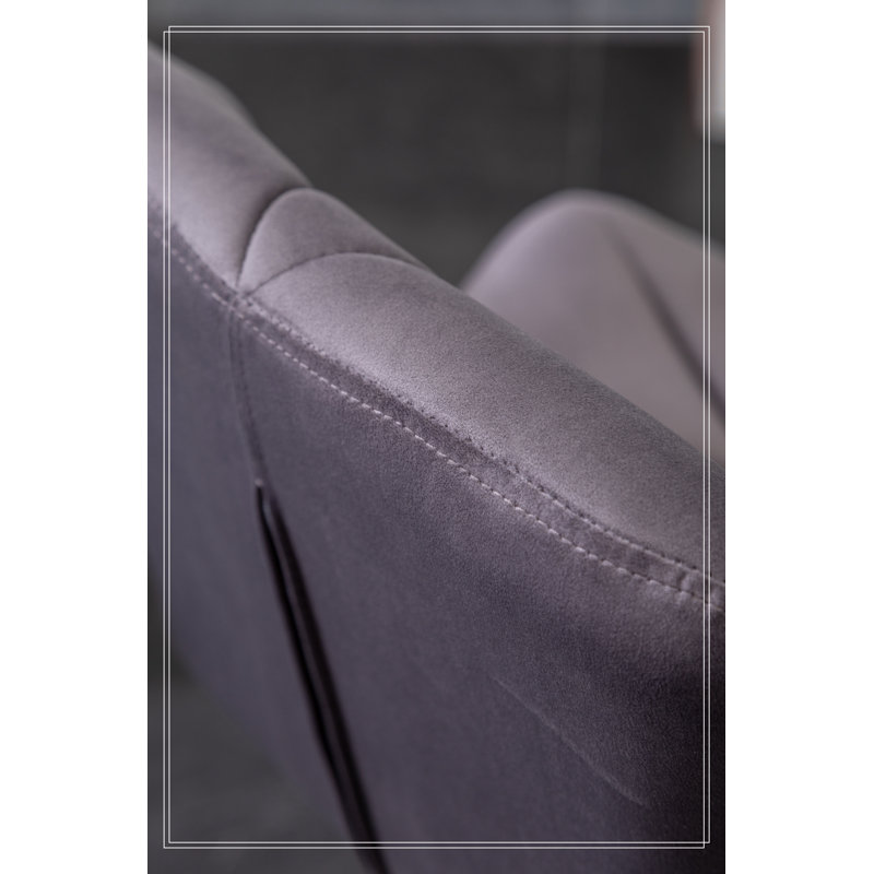 Tabouret de bar Breni Velvet Diamond, Gris