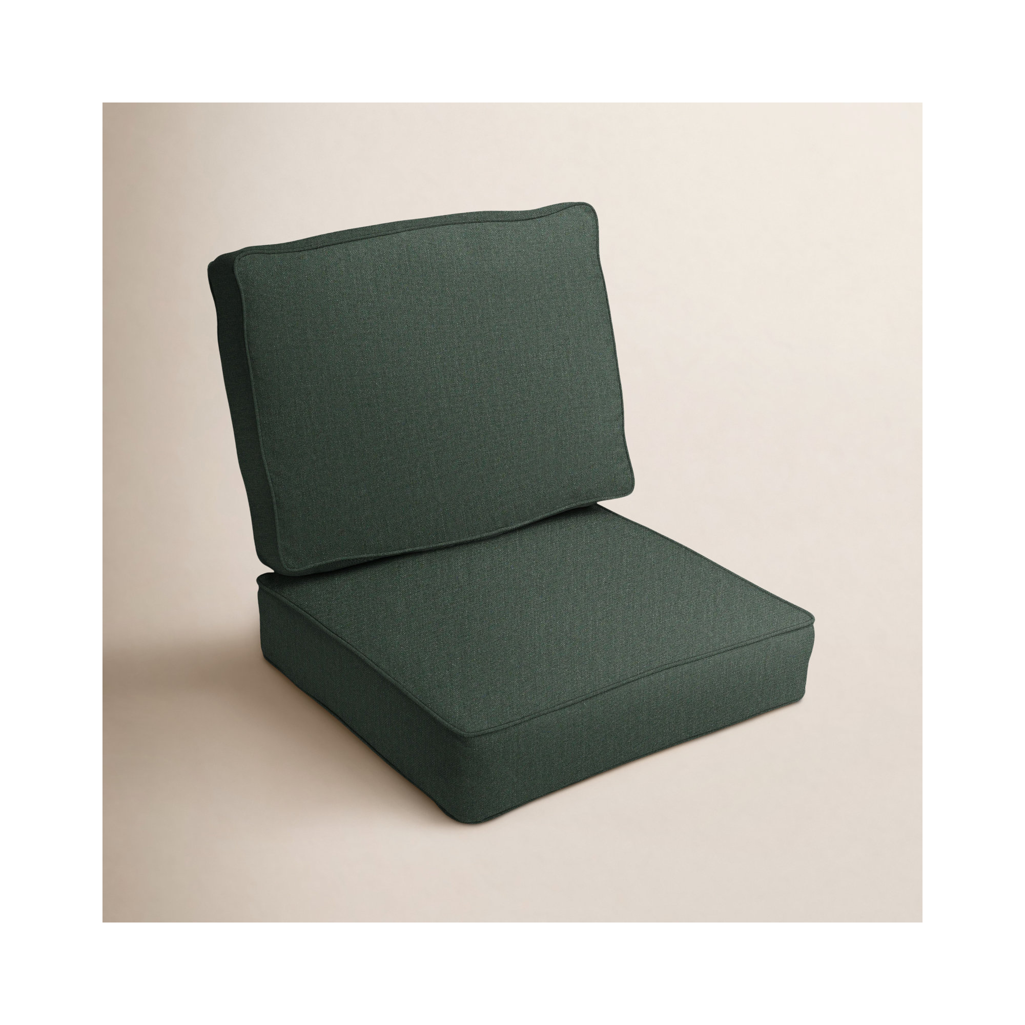Davana Indoor/Outdoor Sunbrella Seat/Back Cushion, 23" W x 27" D, Dark Green