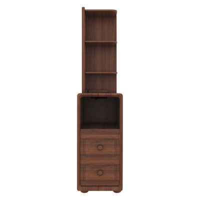 Table de bout avec tiroirs, table de coin avec tablettes ouvertes, table d'appoint haute pour chambre à coucher et coin