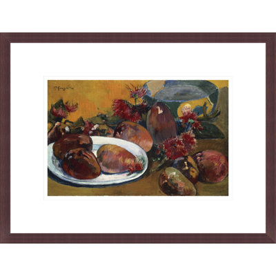 «Still Life with Mangoes» par Paul Gauguin - Estampe numérique encadrée