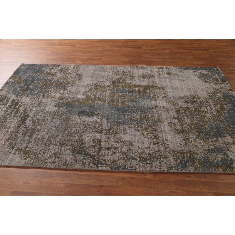 Tapis abstrait multicolore fait à la main 5 x 8 po