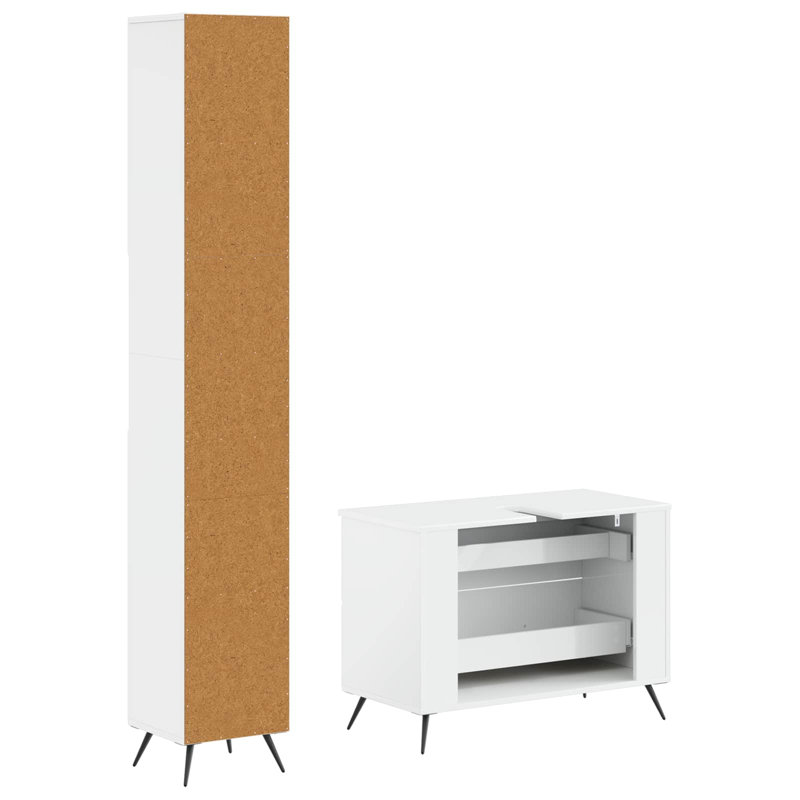 Bathroom Storage, High Gloss White