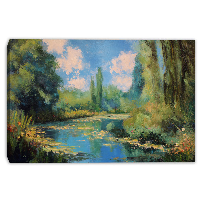 Art mural sur toile Riverbend Meadow, H 30 po x l 40 po x P 1,5 po