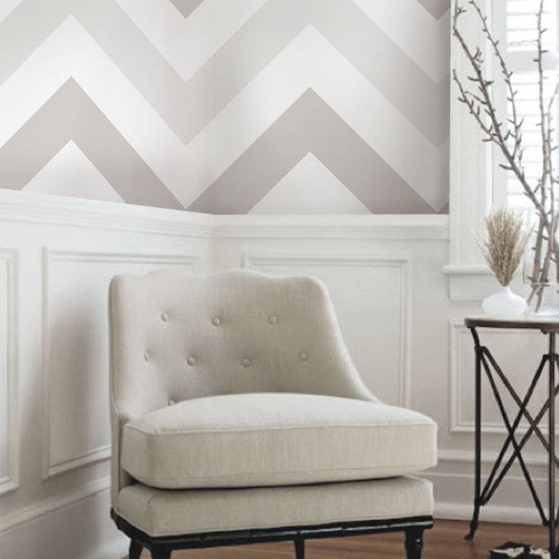 Paintable Peel and Stick Wallpaper Panel, Warm Grey, 9' x 2'