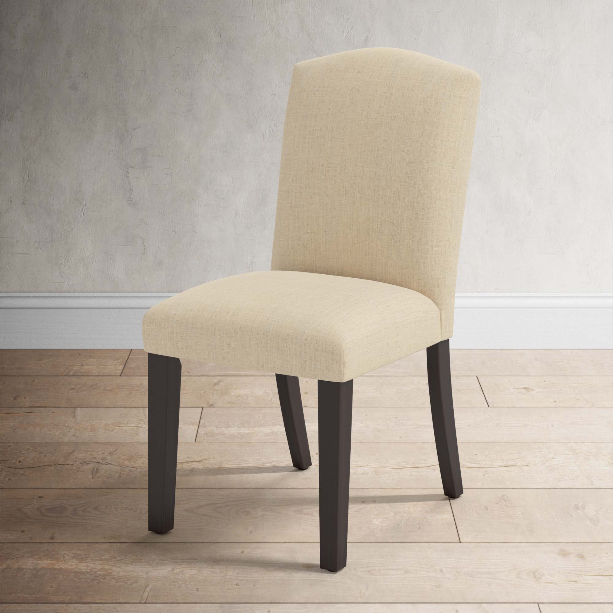 Estrela Upholstered Dining Chair, Classic Linen Linen, Espresso