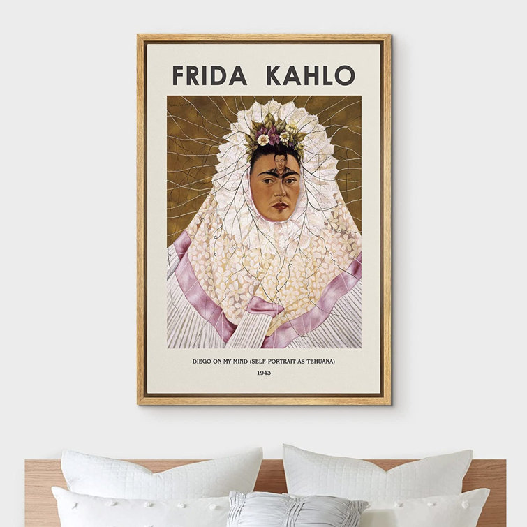 IDEA4WALL Canvas Print Wall Art Diego on My Mind (Self-Portrait) by Frida Kahlo Historic Cultural Illustrations Fine Art Decorative Traditional for Li