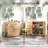 Wooden Storage Cabinet, Outdoor Garden Shed w/Shelf, Natural