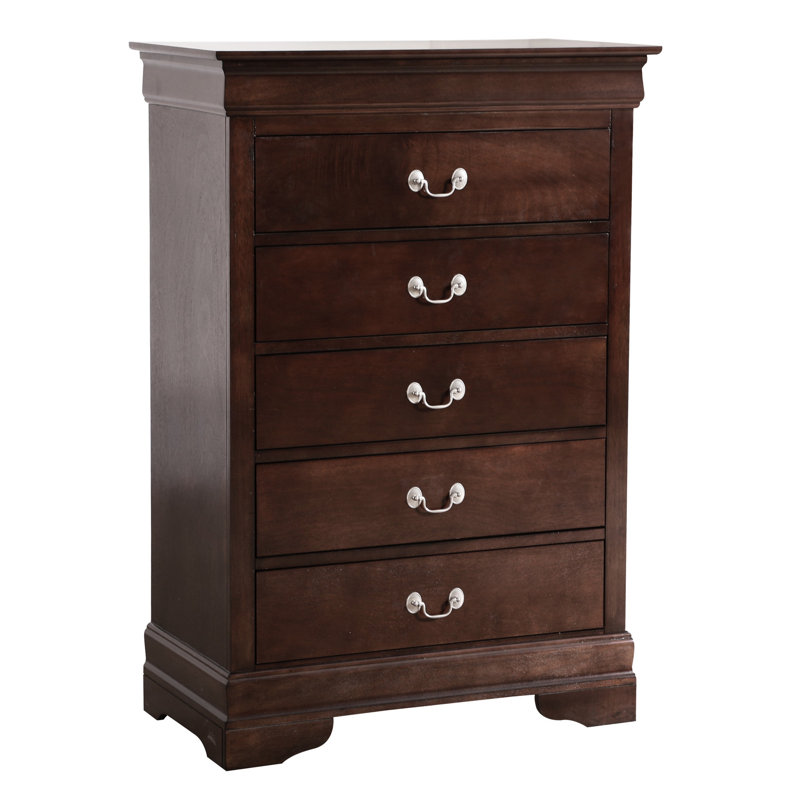 Commode de chambre Cappuccino - Panneau de particules beige avec tiroirs et pièces de fabrication en métal