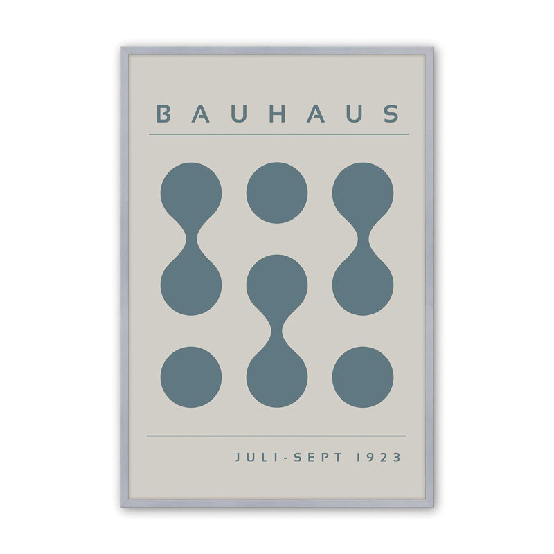 Tempête de Bauhaus bleu, impression I, Reproduction encadrée sans passe-partout, H 37,25 po x l 25,25 po x P 1,25 po