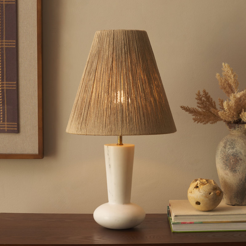 Andez 22" White Marble Table Lamp