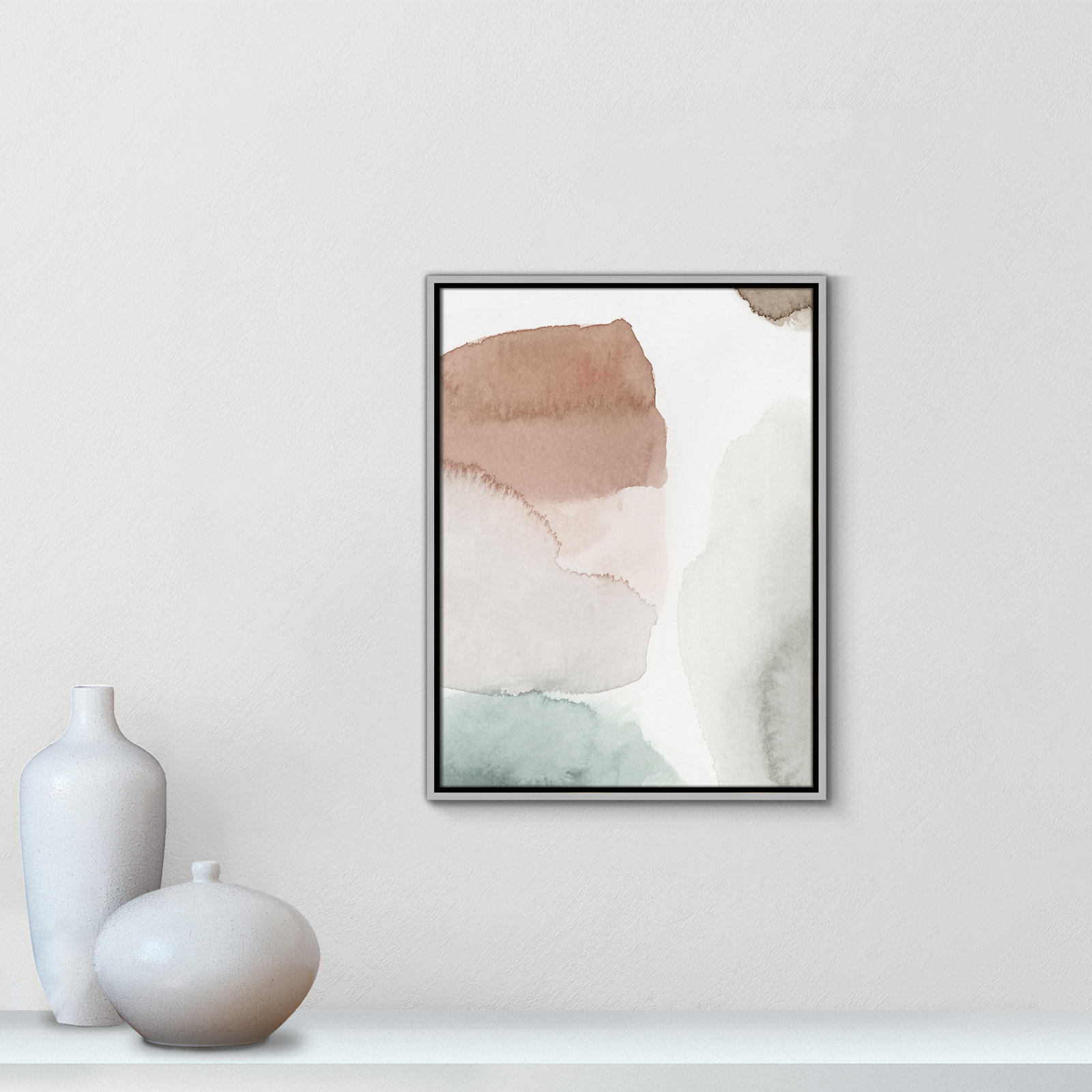 Weslyn "Hopeful II" Painting, 25.5" H x 19.5" W x 2" D, Silver Framed