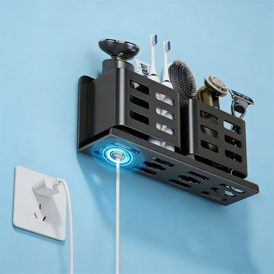 Aluminum Self-Adhesive Toothbrush Holder, Hanging Bracket For Razor And Comb, No Drill