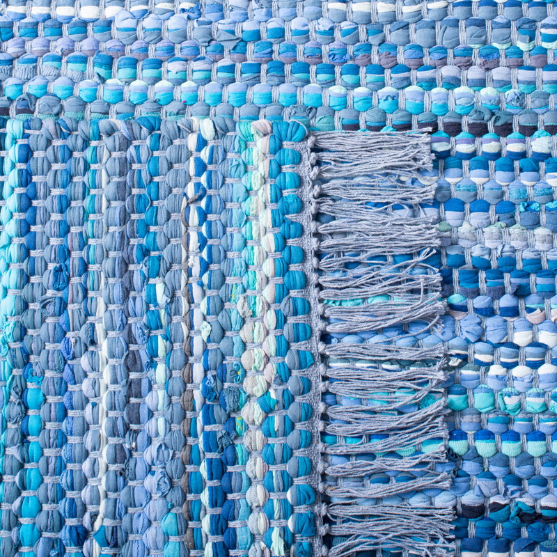 Tapis de couleur unie en coton recyclé à tissage plat Ashbourne, Rectangle 6 pi x 9 pi