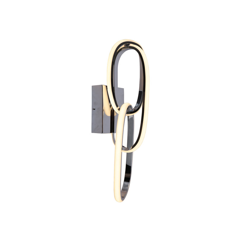 Applique murale articulée à 1 lumière à DEL Gunna, Chrome