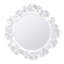 Miroir d'appoint moderne 30,5 po avec cadre sculptural en métal, motif feuille de gingko blanc