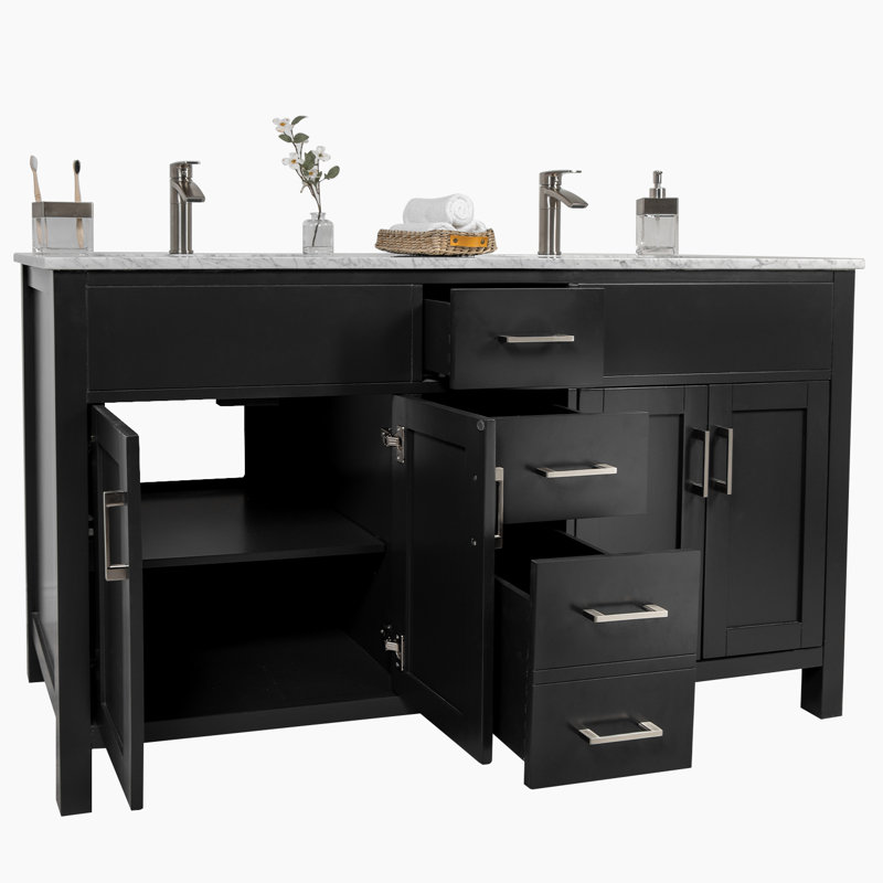 Ensemble de meuble-lavabo double 60 po Marlene, Espresso