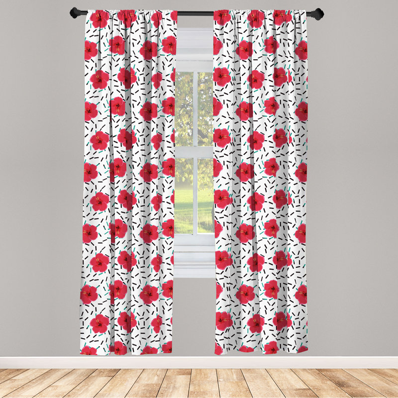 Rideaux 4 panneaux East Urban Home Hibiscus, L 56 po x L 63 po