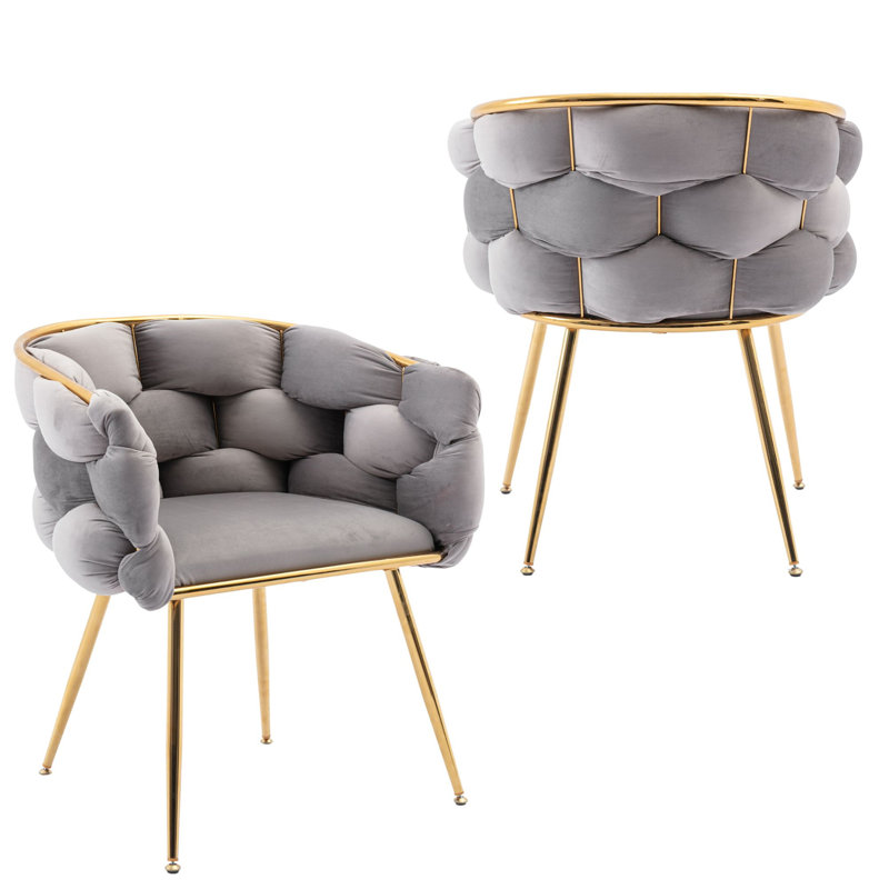 Fauteuil de chambre à coucher luxueux avec lit simple et loisir moderne gris, Velours gris velours, 2