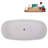 67" Streamline Soaking Matte White Stone Resin Freestanding Tub And Tray With Internal Drain In Polished Chrome