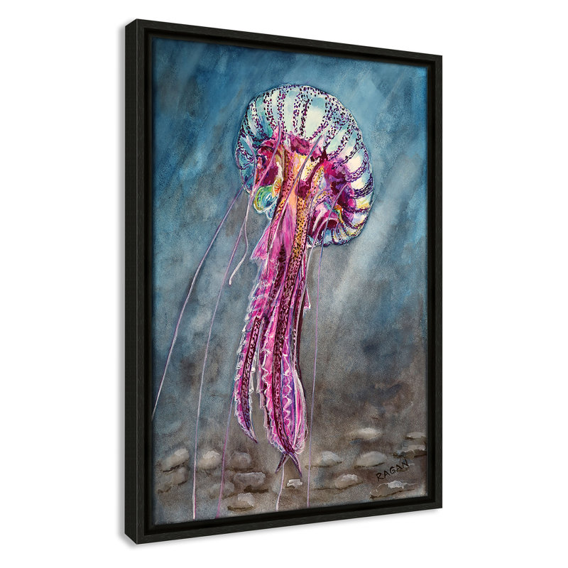 Imprimé «Jelly Fish» par Mike Ragan pour , H 19,5 po x l 13,5 po, Espresso