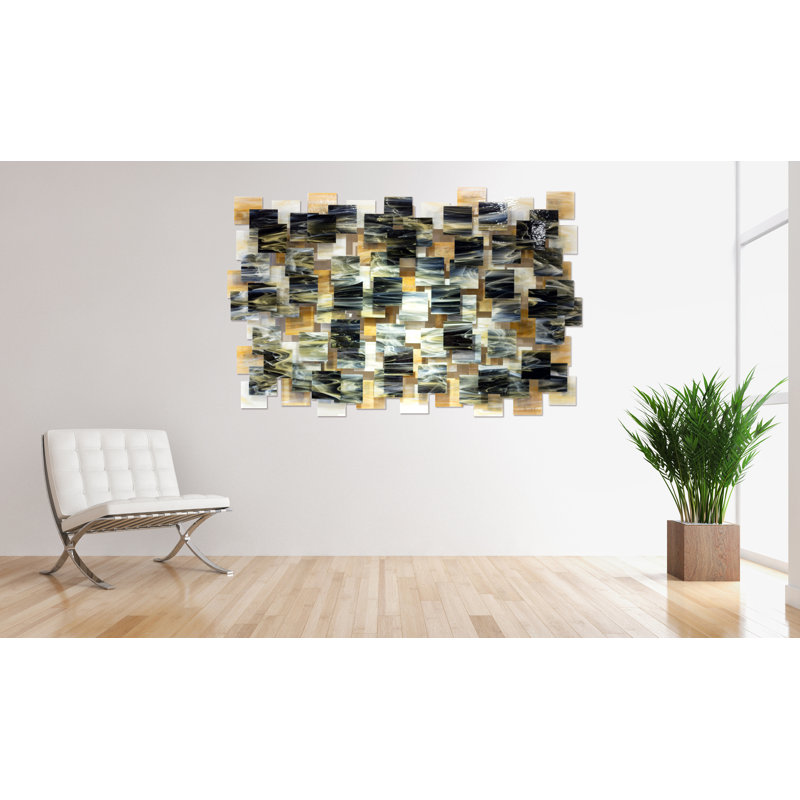 Dunes Handmade Modern Abstract Wall Decor, 32.5" H x 50" W x 4.5" D
