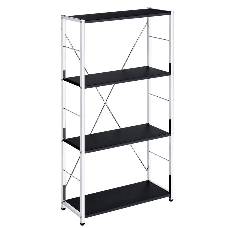 4 étagères rectangulaires noires et pour bureau avec tablettes pour souvenirs